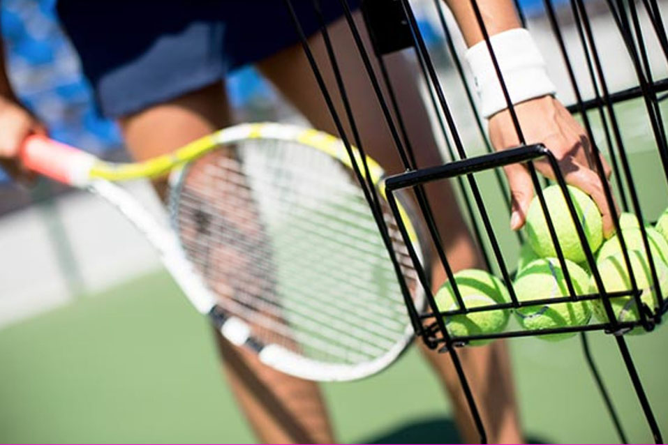 Basket of tennis balls